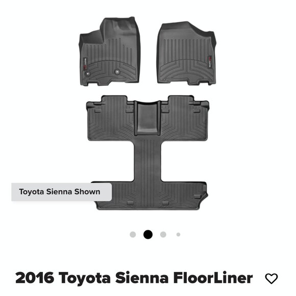 WeatherTech FloorLiner for 2013-2020 Toyota Sienna - Full Set, Black - Picture 1 of 9